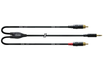 Cable Minijack CORDIAL estéreo/2 Rca 3 m