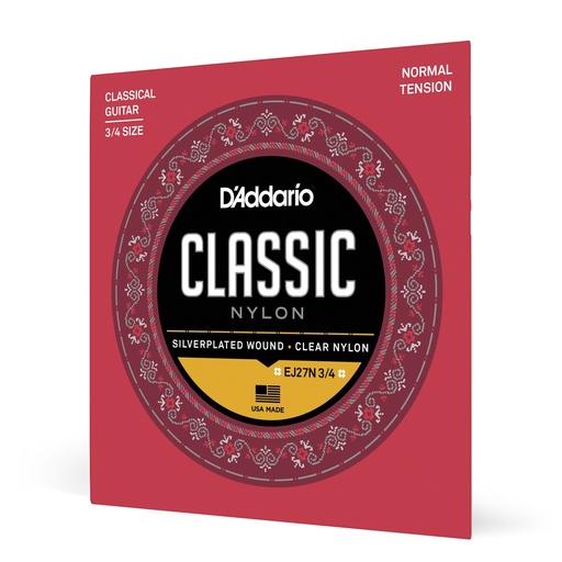 [EJ27N 3/4] Cuerda Clássica D'ADDARIO CLASSIC NYLON EJ27N 3/4