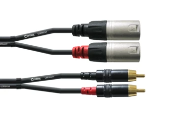 [ECLCFU3MC] Cable de audio CORDIAL doble XLR macho/RCA 3 m