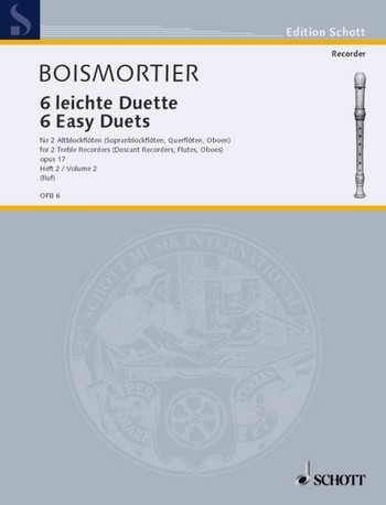 BOISMORTIER.J.B.de - 6 LEICHTE DUETTE 2 ALTBLOCKFLOTEN Op.17 Vol.2